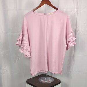Cato Light Pink Ruffle Sleeve Top